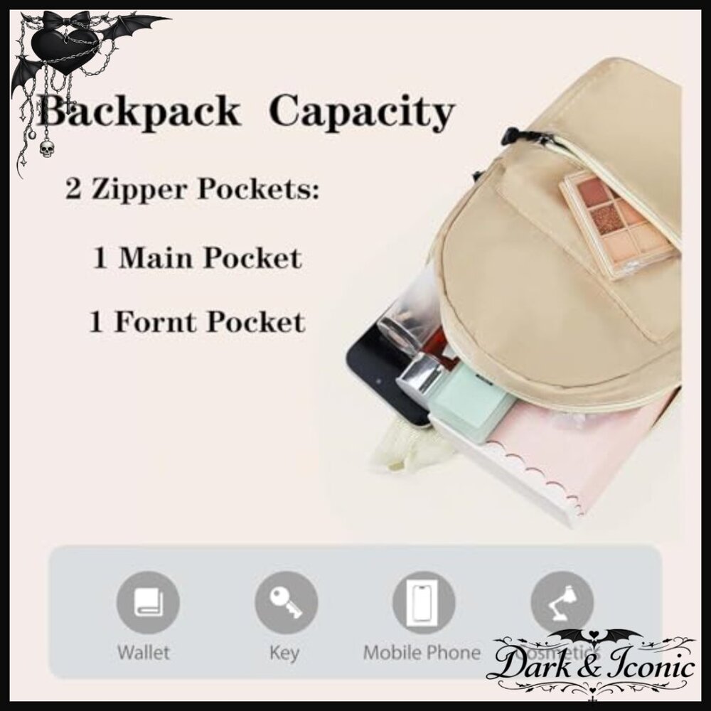 Mini Nylon Backpack With Adjustable Strap And 2 P… - image 4